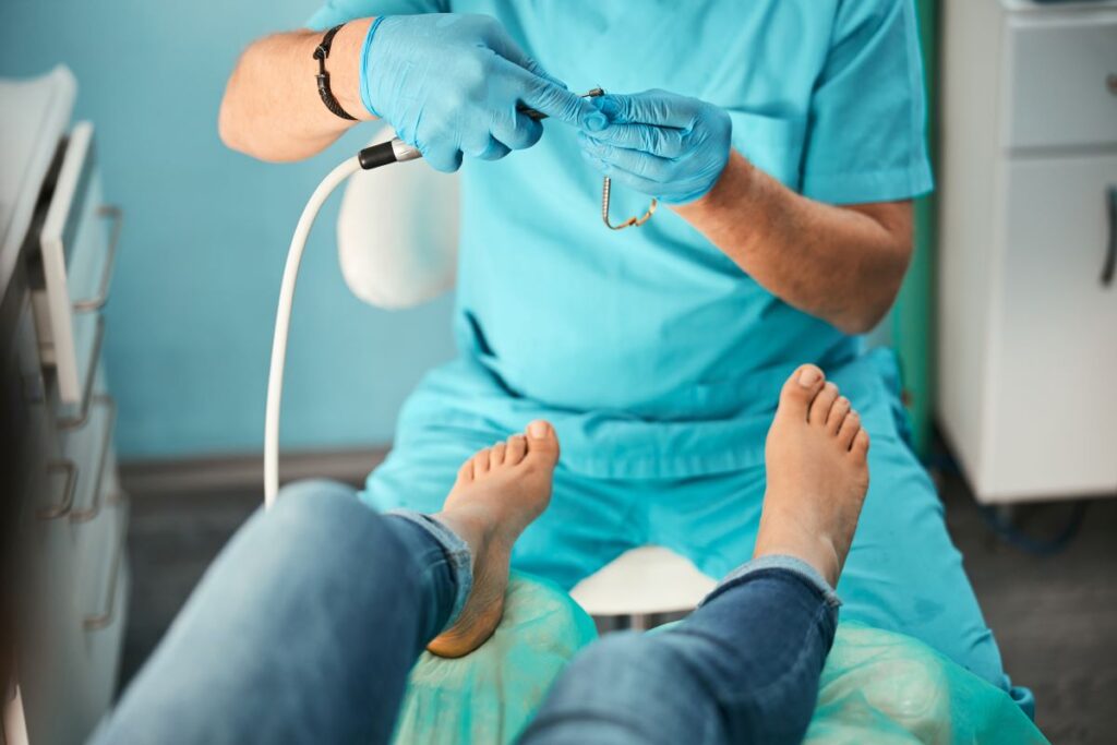 podiatrist treating feet